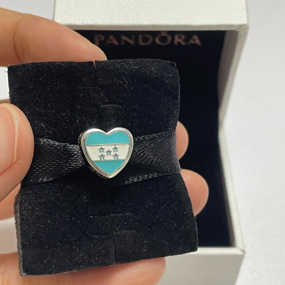 Pandora Honduras Flag Exclusive Heart Charm Pendant